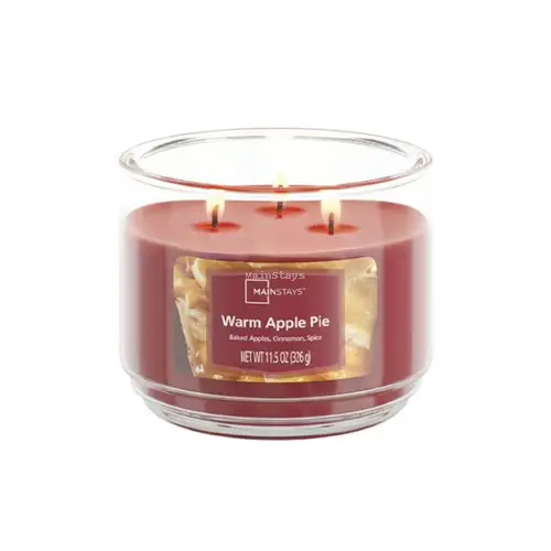 Mainstays 3-Wick Scented Glass Jar Candle, Warm Apple Pie