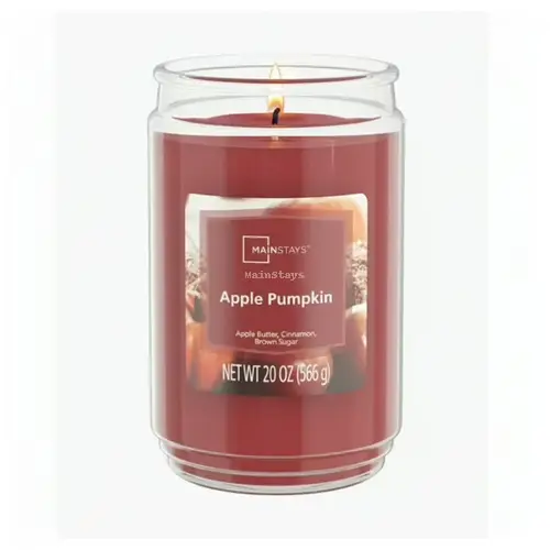 Mainstays Single-Wick Scented Glass Jar Candle, Apple Pumpkin